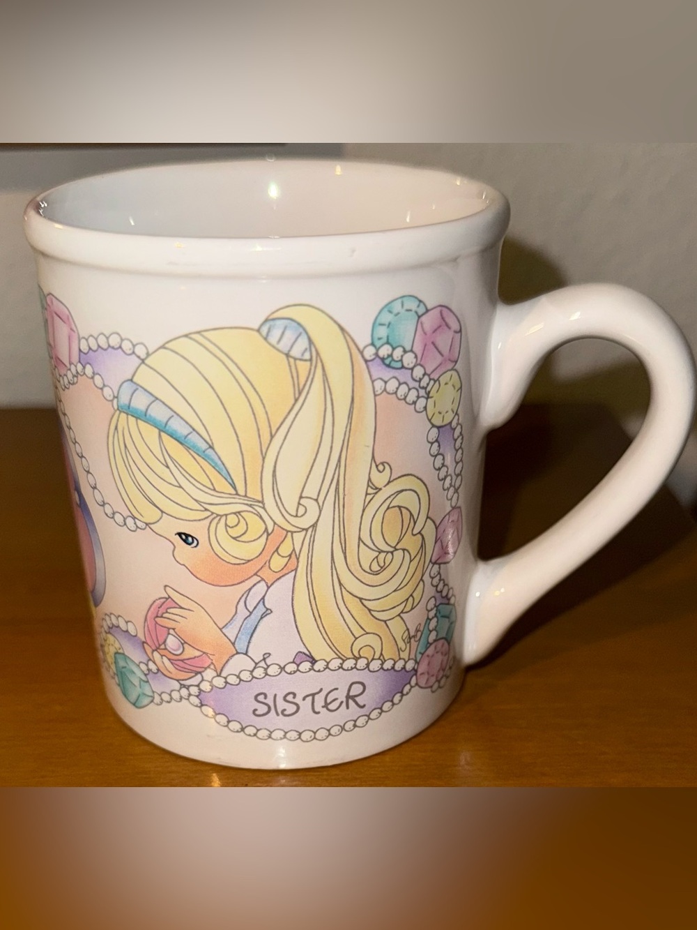 1997 Precious Moments "Sister" coffee mug